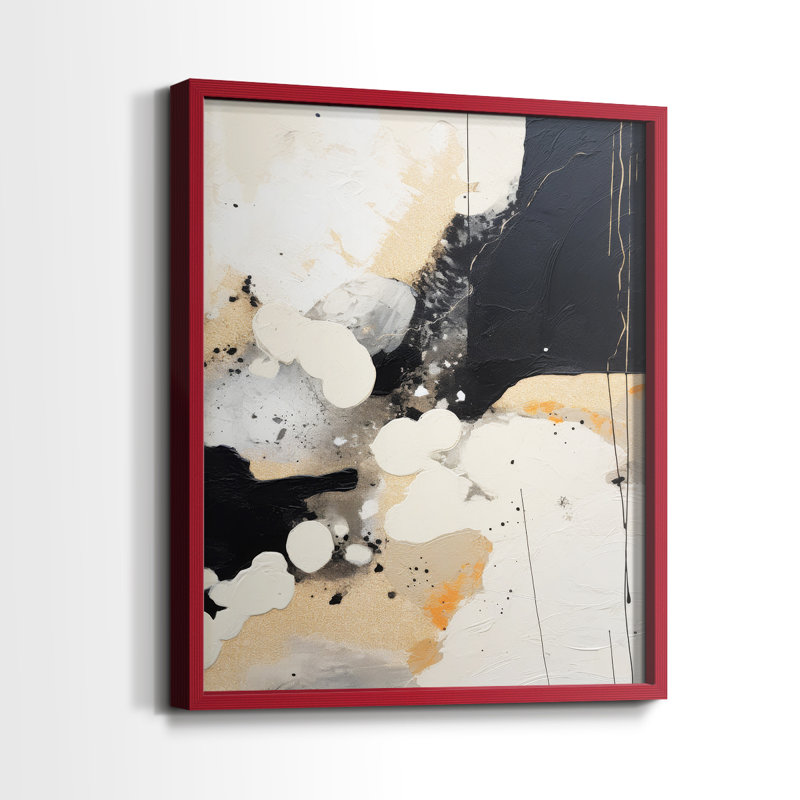 ABSTRACT Series D - Impression encadrée de qualité supérieure - Prêt à accrocher - Aucun clou requis, Rouge, H 11 po x l 9 po