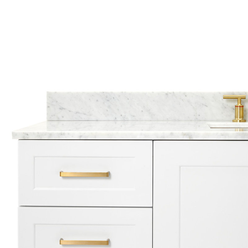 ARIEL TAYLOR 61 IN SINGLE RECTANGLE SINK VANITY, Rectangular, White, 61"