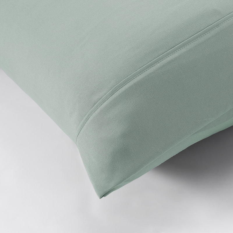 Ensemble de draps en microfibre 4 pièces Modern, Ensemble de draps pour grand lit avec 2 taies d'or, Soft Teal