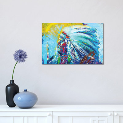 Native American 1 Piece Wrapped Canvas Painting