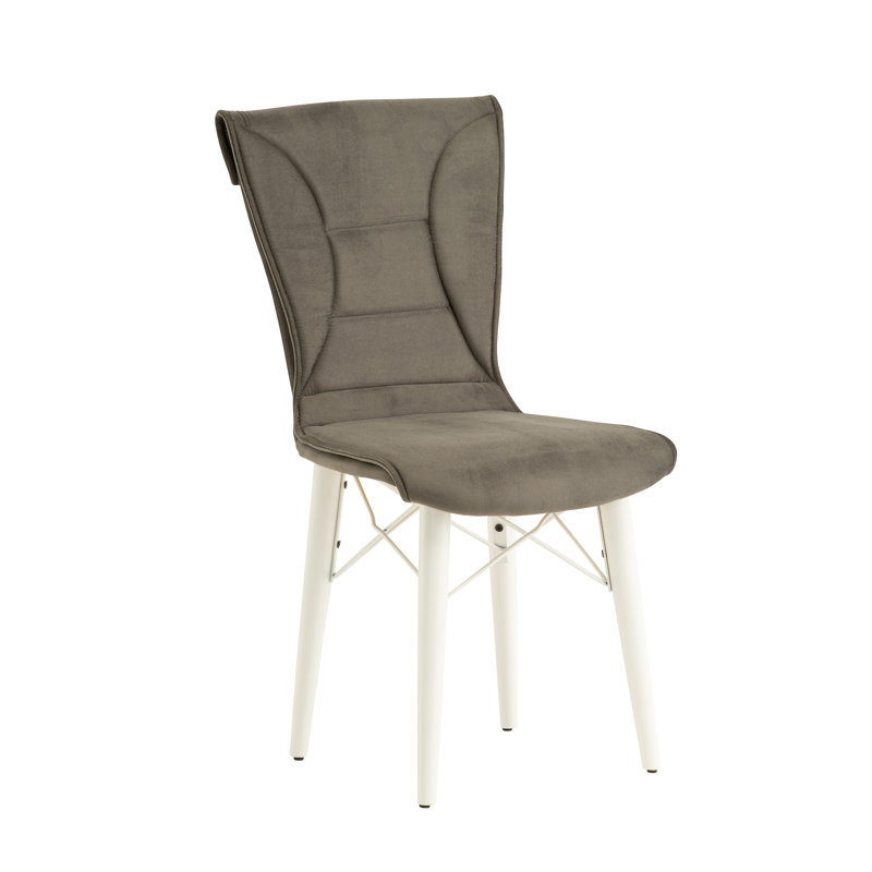Regis 46cm H Velvet Upholstered Side Chair in Grey, Grey