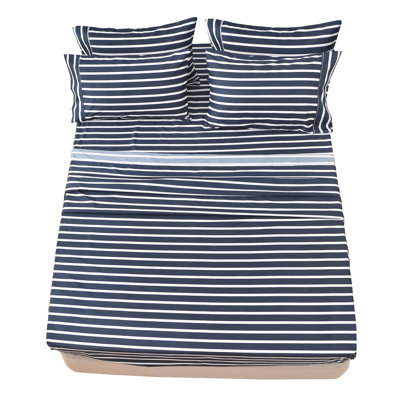 Ensemble de draps rayés en microfibre