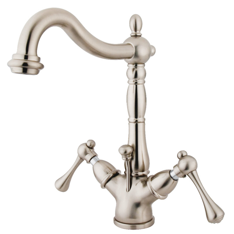 Robinet de salle de bain à fixation sur comptoir à deux ou trois trous Kingston, Nickel brossé