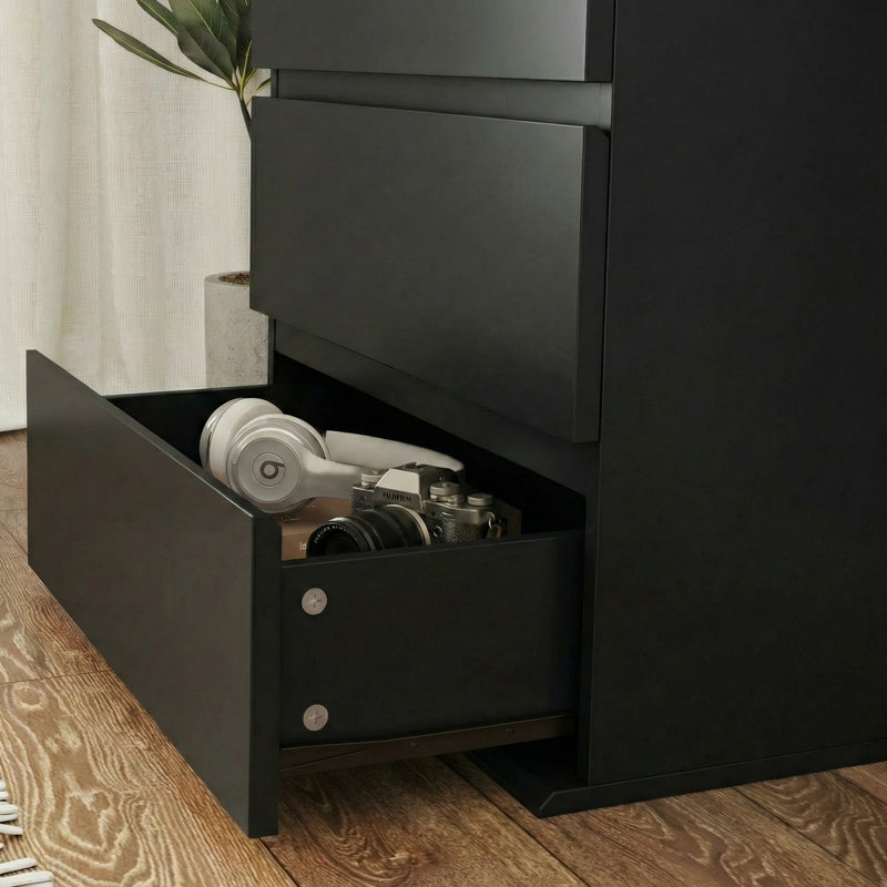 Baldvina 23.6'' W 7 - Drawer Dresser, Black