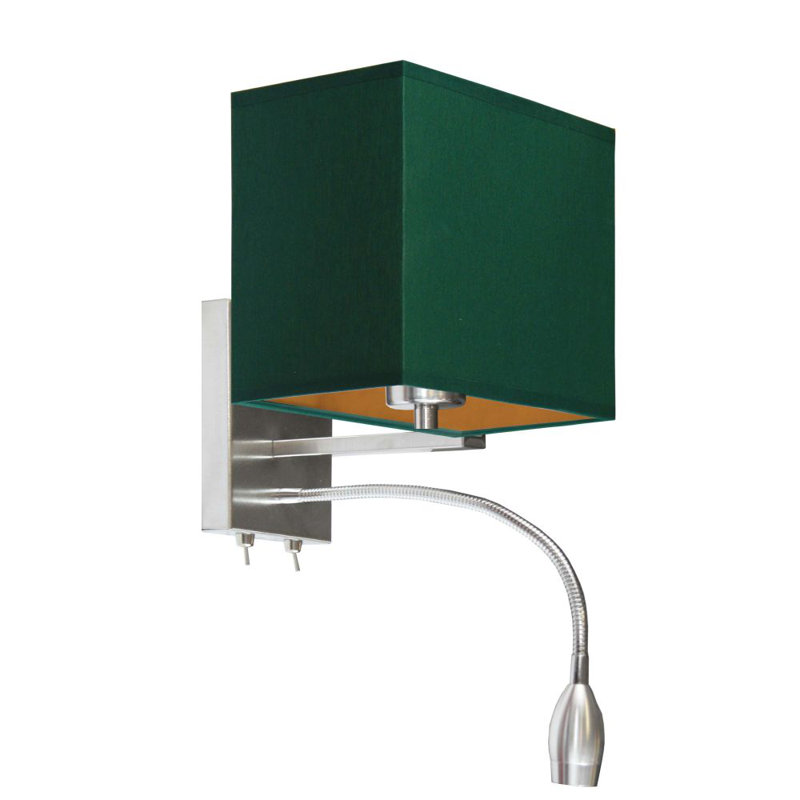 Schiffer LED Armed Sconce, Green, Silver
