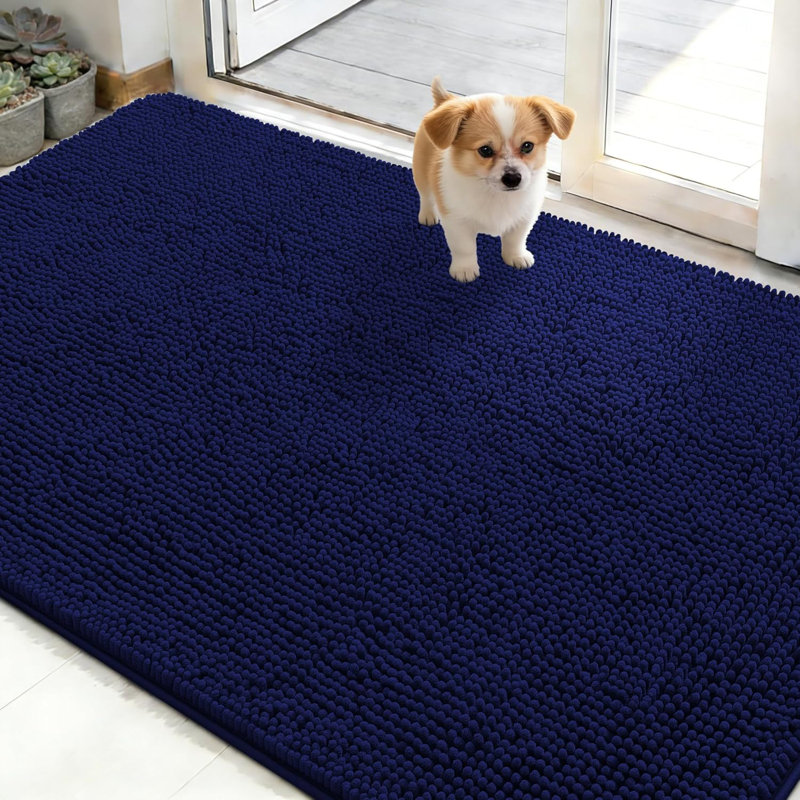 Tapis de porte absorbant antidérapant, Marine, 48" x 30"
