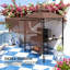 Pavillon de jardin en polyester de couleur brune avec auvent réglable pour les barbecues d'extérieur, 95,3 x 58,7 x 97,6 pouces