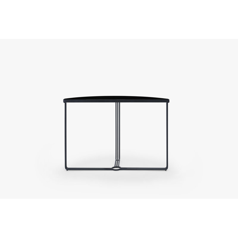 Ariss 109cm Glass Top Console Table, Black , Black 