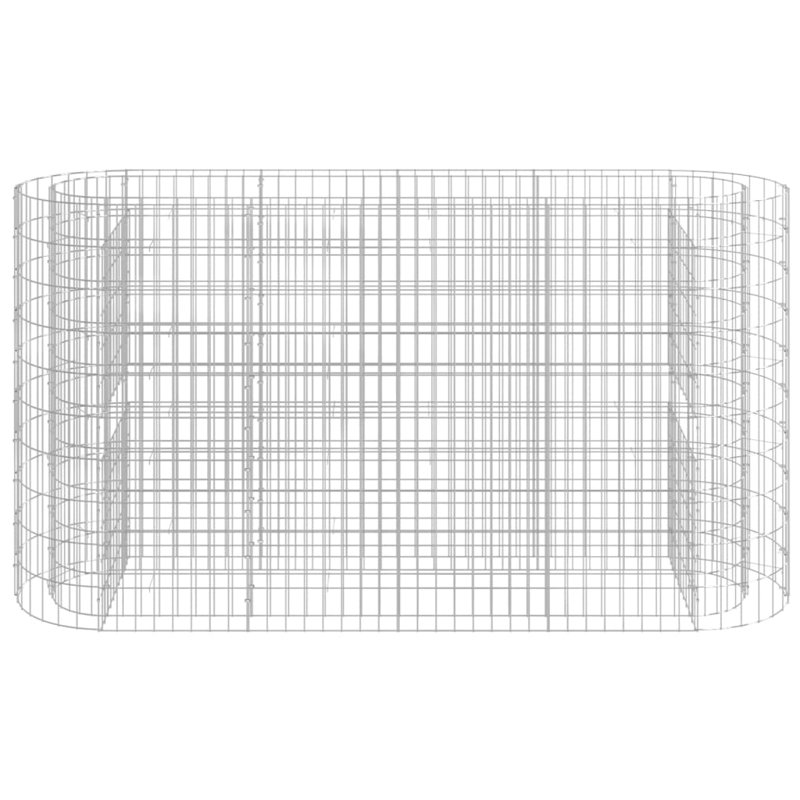Dakota Fields Gabion Raised Bed Galvanised Iron, 190cm H x 50cm W x 100cm D