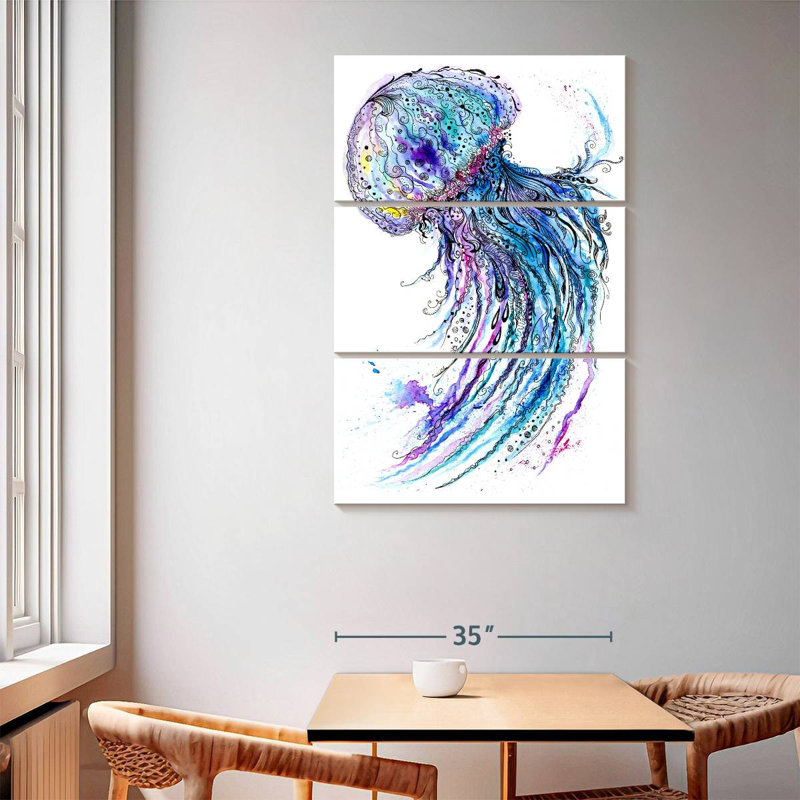 Brampt Vibrant Jellyfish, 65" H x 42" W