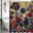 Red/Orange/Yellow/Blue/Beige/Green Floral