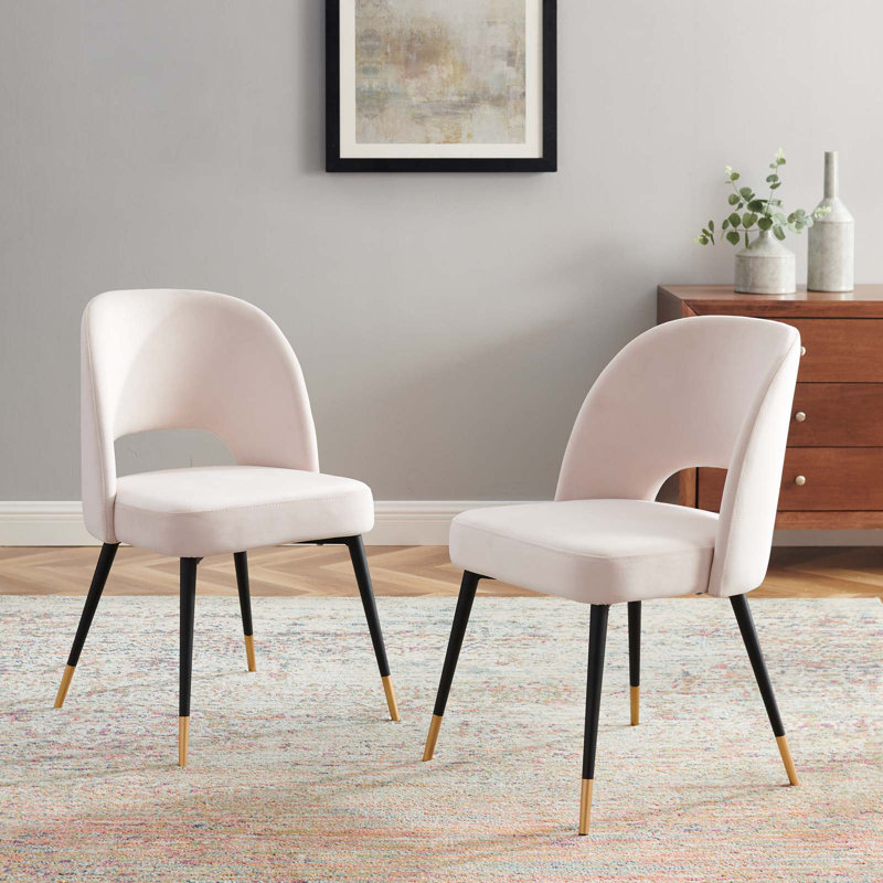 Rouse Performance Velvet Dining Side Chair, Pink, 2