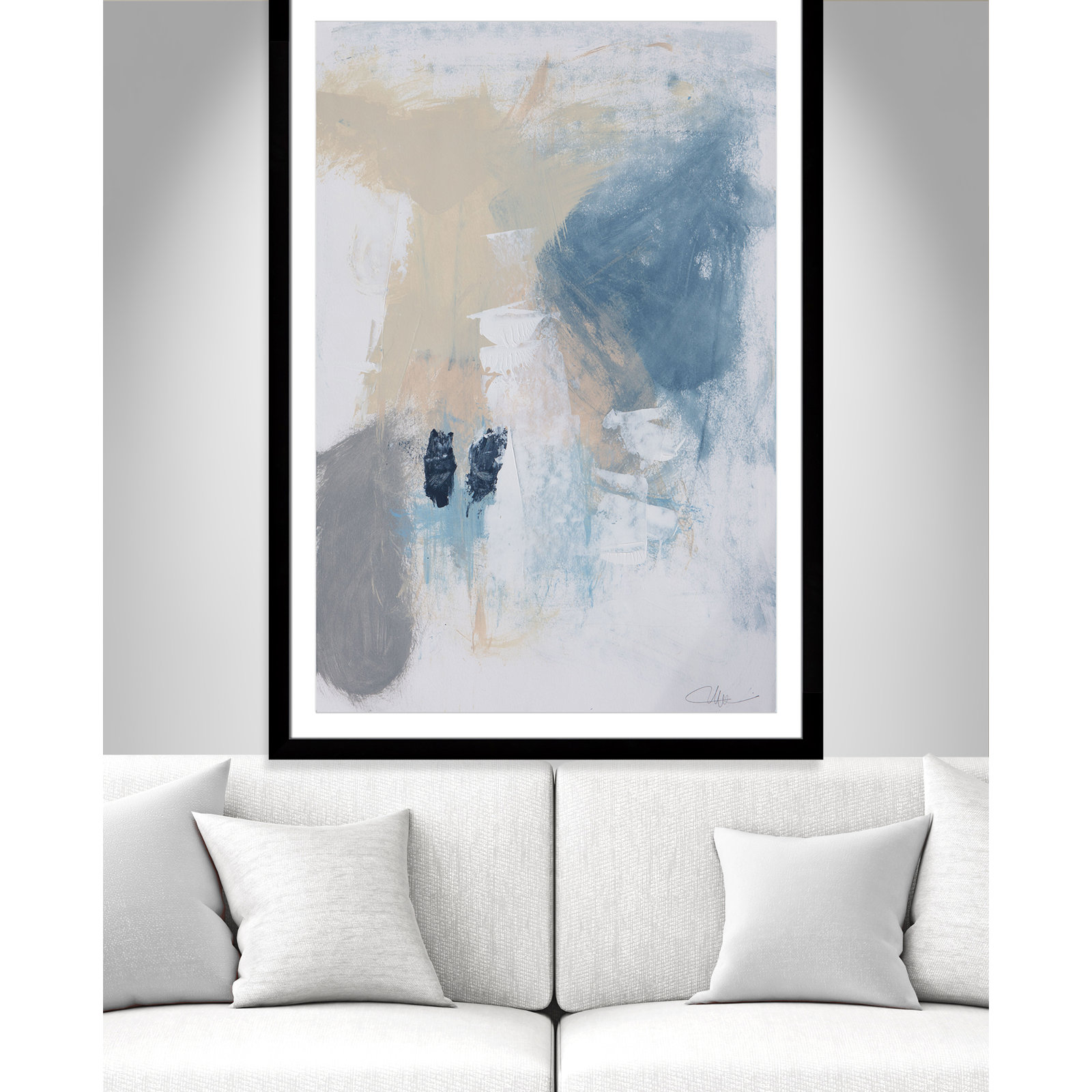 Coastal Carnival Collection "Coastal Carnival II" Print, Black Single Picture Framed Paper, White, 55" H x 39" W x 1.25" D