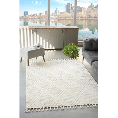 Luxurious Beige Carpet, 6.6 x 11.5 Feet | 100% Polypropylene, 1.76 Lbs/Sq Ft | 0.7 in Pile Height, Machine Woven, Non-Slip Dot Underside | Antibacterial, Easy to Clean with Spot Remover | Perfect for Living Room & Bedroom