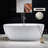 67" x 32" Freestanding Double Ended Soaking Acrylic Bathtub, White-50251258