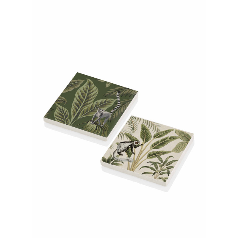 Marble Square 2 Piece Coaster Set