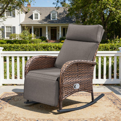 Chaise berçante inclinable avec dossier et repose-pieds Arcturus