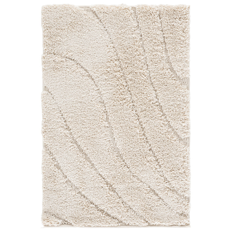 Tapis crème à motif abstrait Ashal, Rectangulaire 2 pi x 3 pi, Cream