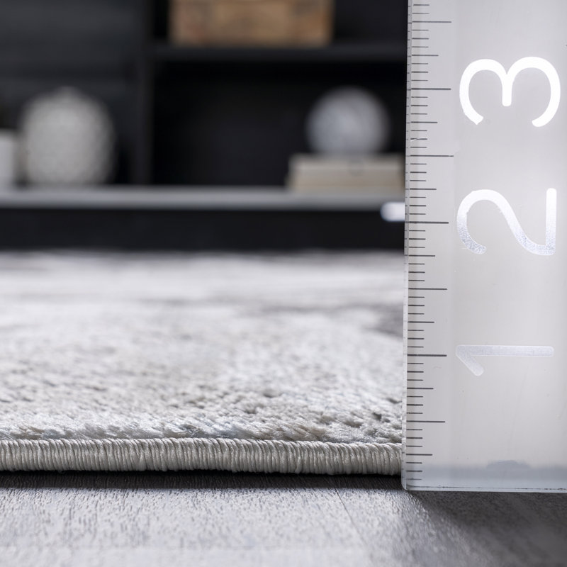 Tapis décoratif grise abstraite garlend, Rectangle 4 pi 3 po x 6 pi 3 po