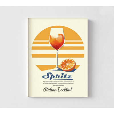«Italian Summer Cocktail», art mural, reproduction d'art, impression d'illustration orange
