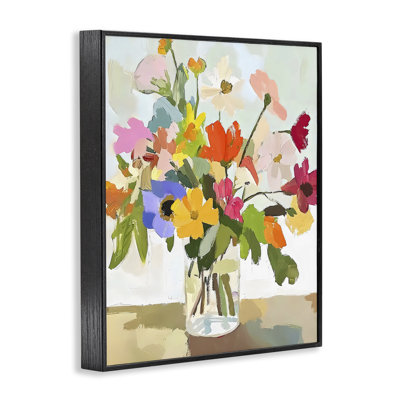Cheerful Summer Garden Blooms Framed Giclee, design by Riley B