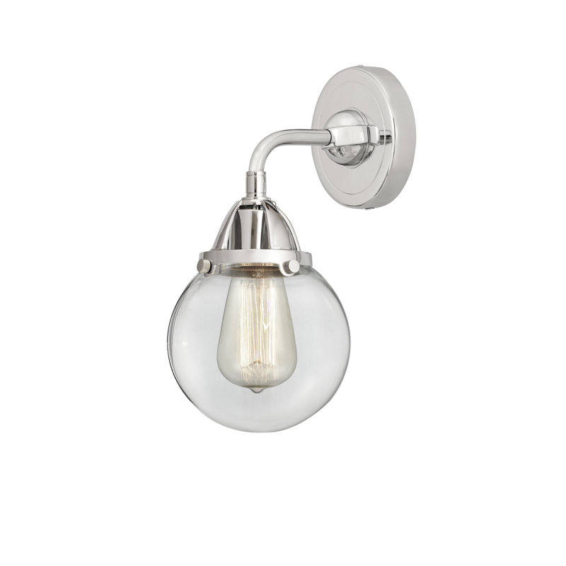 Shauna Armed Sconce, LED, Clear, Polished Chrome