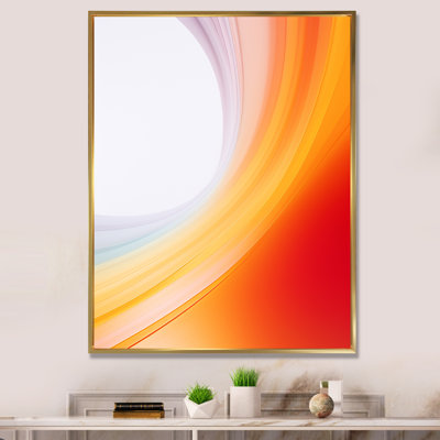 Orange Spectral Slice II - formes abstraites, art mural, salon