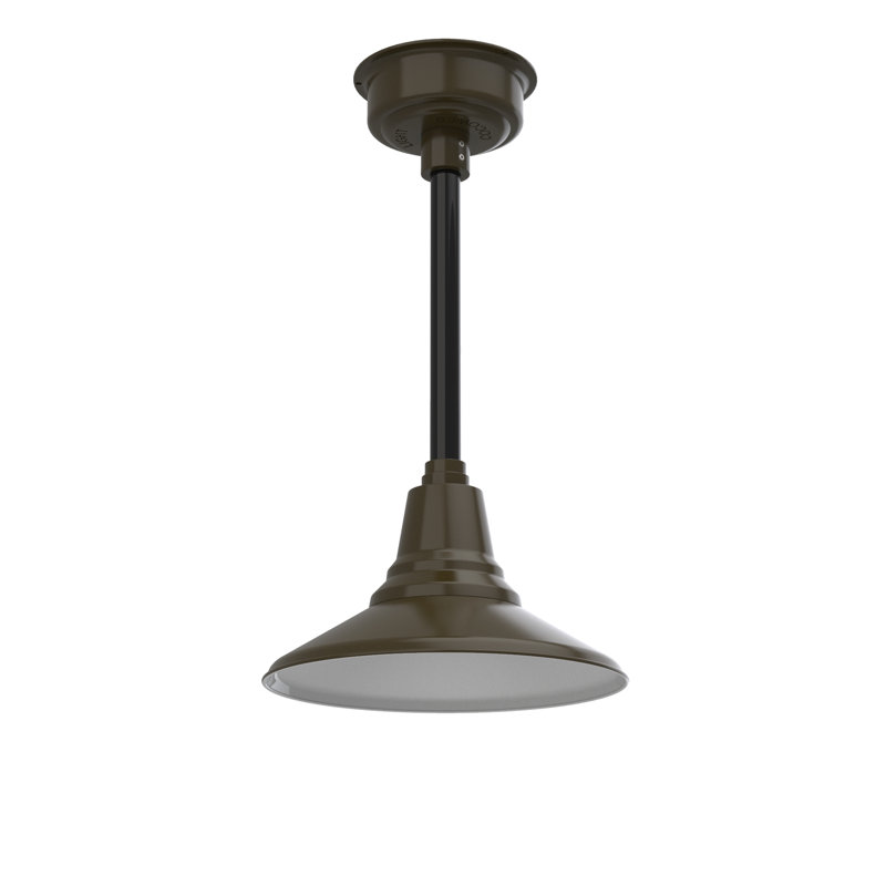Luminaire suspendu à cône simple 1 lumière Albali, H 48 po x l 12 po x P 12 po, Bronze acajou