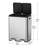 Eko Essential Recycle Step Trash Can, Stainless Steel Dual Compartment, 30l+30l, Kitchen Garbage Bin With Dual Pedals, Dual Lids, Soft Close, Smudge-resistant, Space-saving Design For Easy Recycling