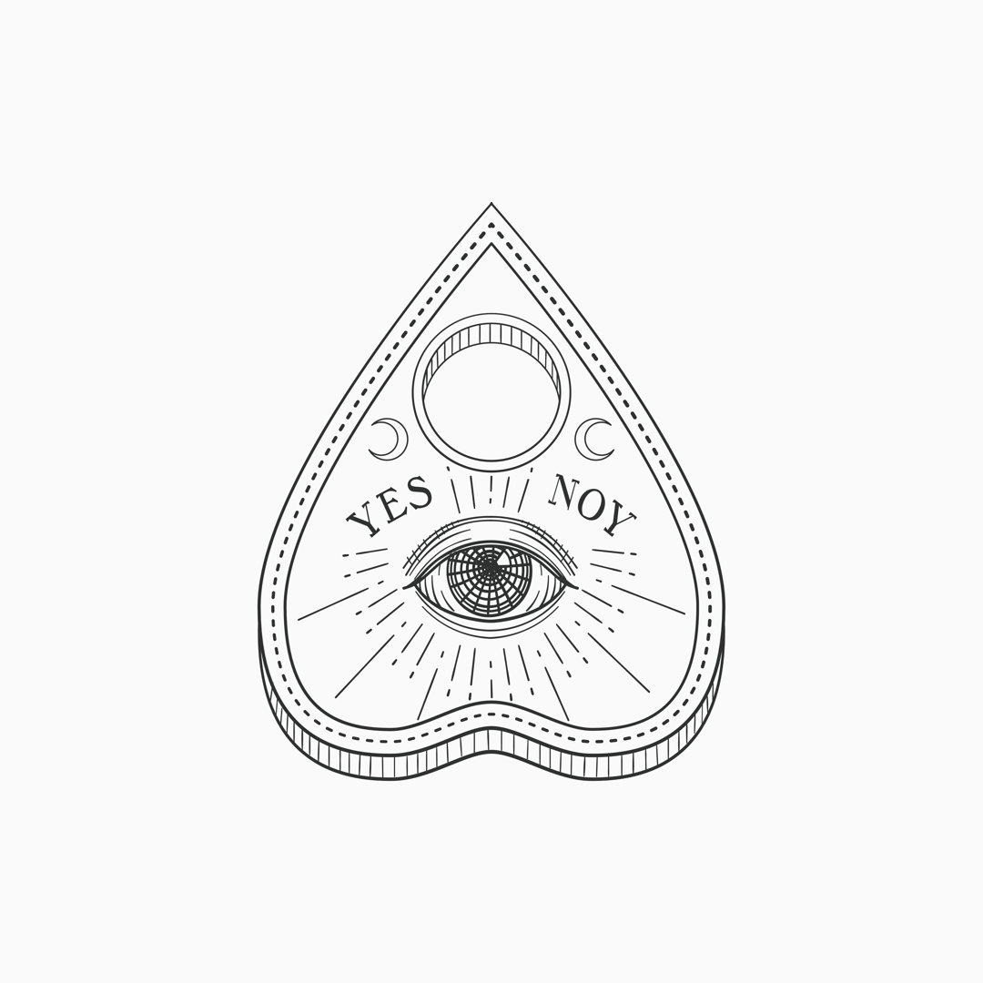 Leinwandbild Ouija Planchette mit Auge der Vorsehung