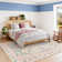 Machine-washable pink carpet Bohemian floral carpet