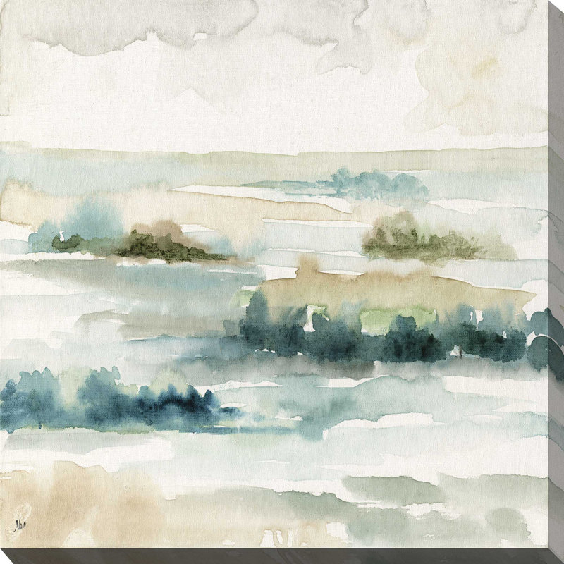 «Pastel Panorama» par Nan - Peinture, L 18 po x H 18 po, Toile tendue