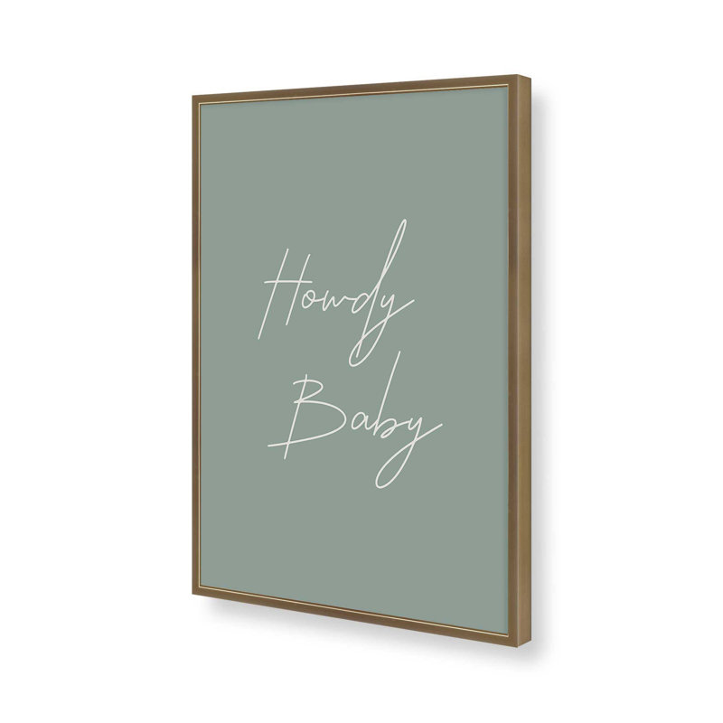 Imprimé «Sage Howdy Baby», H 17,25 po x l 13,25 po, Or brossé