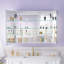 Armoire de salle de bain à miroir encastrée ou à surface pour salle de bain avec tablettes réglables et désembueur-22069094