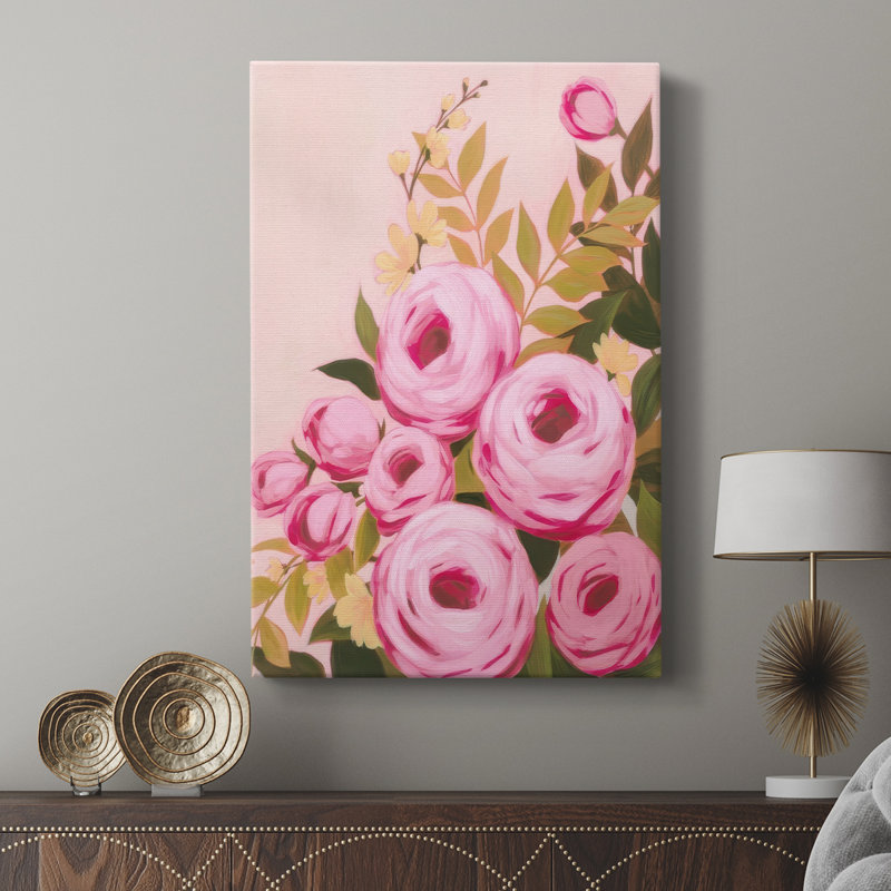 Vibrant Roses II - galerie Cavas sur mesure, H 18 po x l 12 po