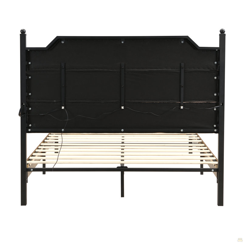 Lit tapissier en tissu de style crème, lit double simple de style moderne, très grand lit