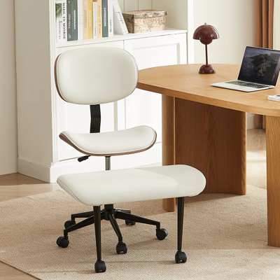 Arne Upgraded Faux Leather  Swivel Cross-Legged Chairs &Modern Ergonomic  Office Chair with Adjustable Height, Meditation Chair with Lumbar Support
