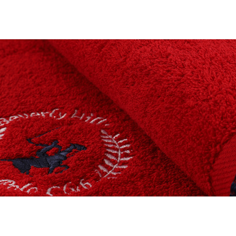 2 Piece 100% Cotton Hand Towel Set, Red