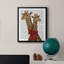 «Giraffes and Bow», toile encadrée de qualité supérieure - prête à être accrochée-1263191240-1263191241