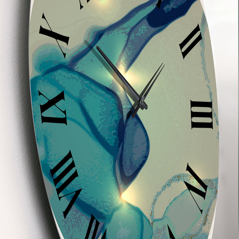 Horloge murale or et art liquide Fusion I, Grand