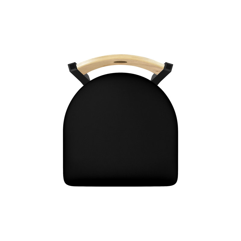 Chaise 630 Voltaire, Chêne Naturel, Vinyle - Vinyle noir, Noir froissé