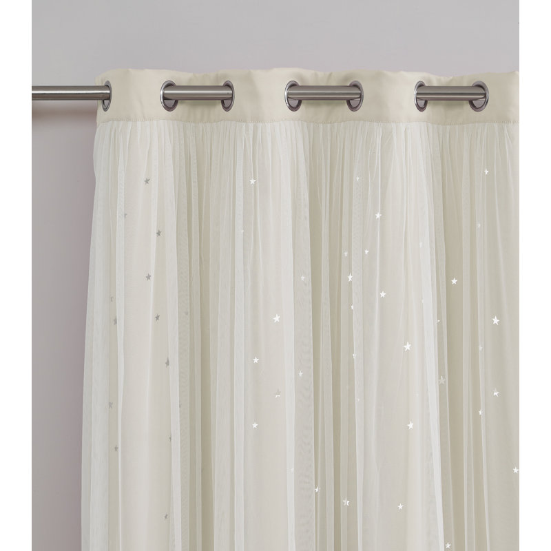 Paire de rideaux obscurcissant Star, Blanc, l 50 po x L 63 po