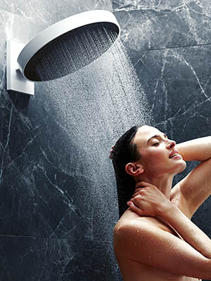 Hansgrohe Rainfinity Shower Head 250 with Wall Connector Trim
