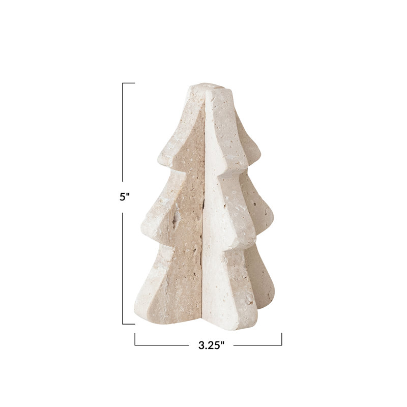 Natural Travertine Interlocking Tree Sculpture