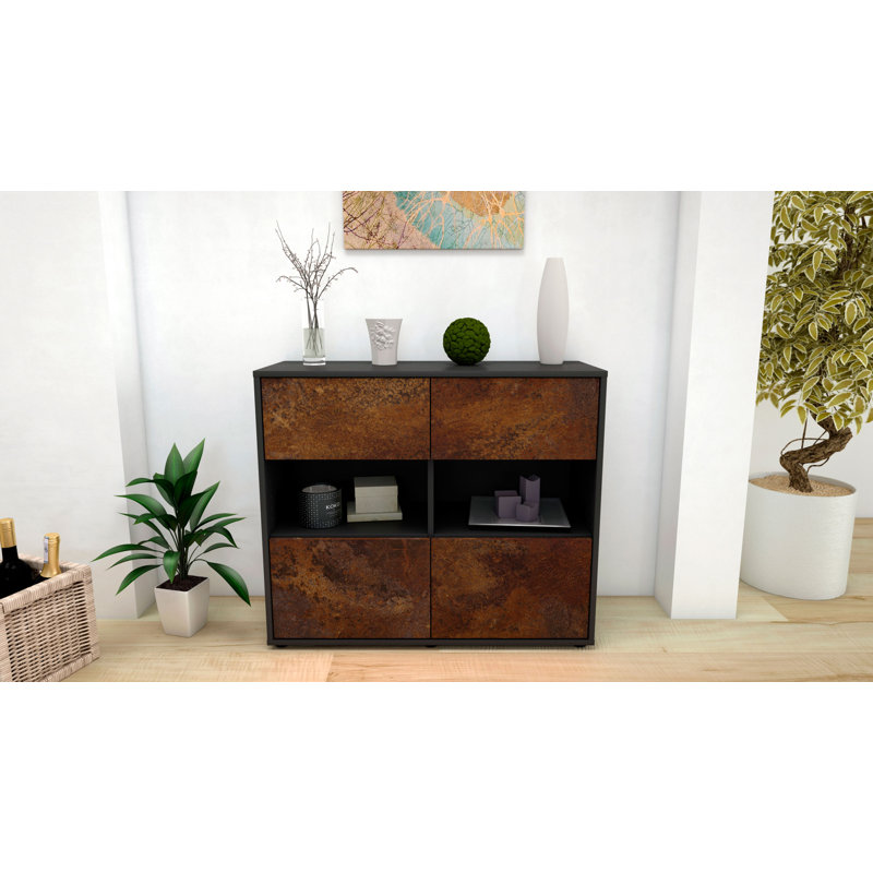 Precita 92cm Sideboard, Anthracite/Rust
