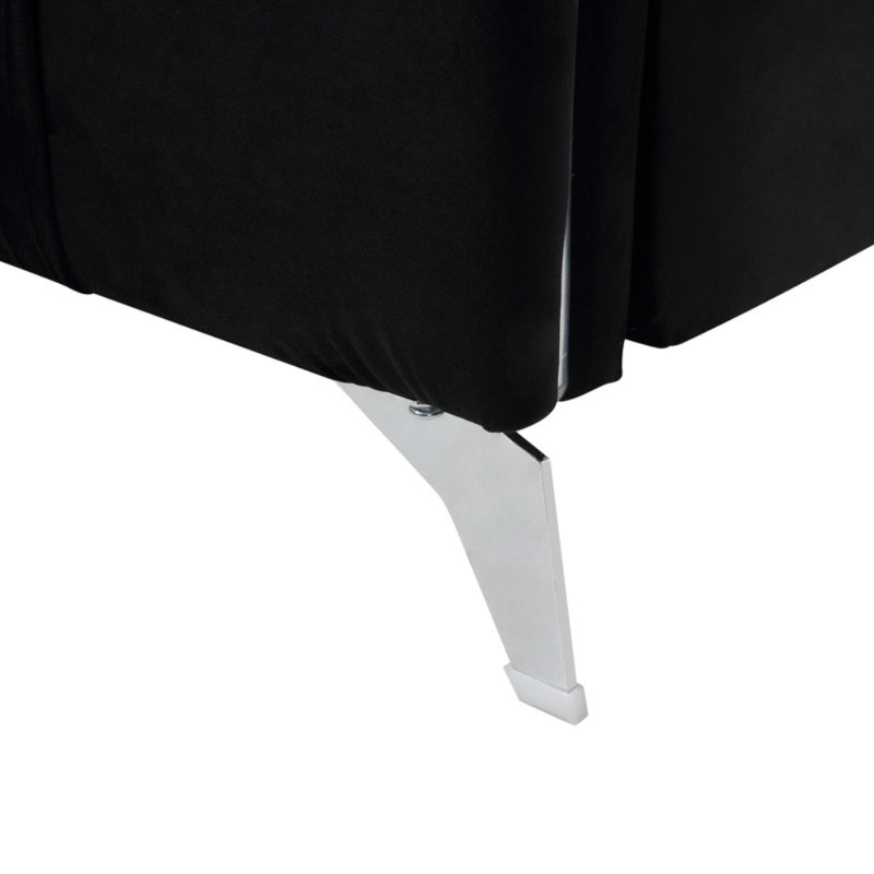 Causeuse moderne chic en velours noir Tisa, Noir