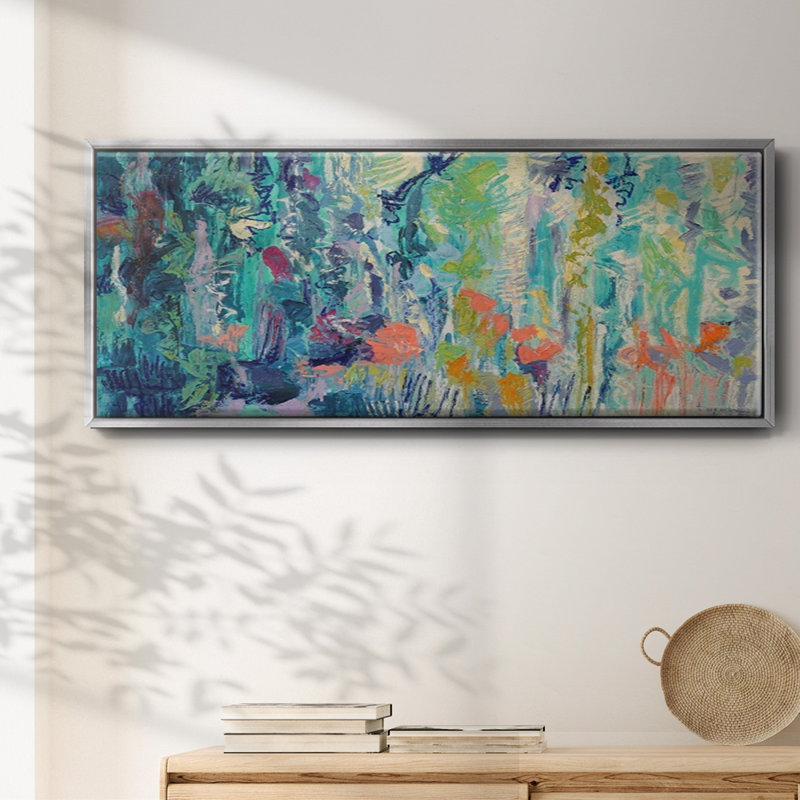 Downpour Butterflies- Framed Canvas, 12" H x 30" W