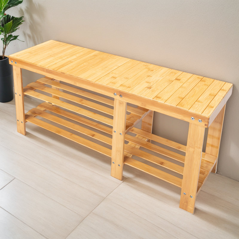 Ordaz Solid Wood Storage Bench, Brown