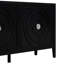 Buffet rétro avec design rainuré - Armoire multifonctionnelle pour le rangement à 4 portes de la maison dans des appareils intérieurs noirs spacieux et plus-297567955