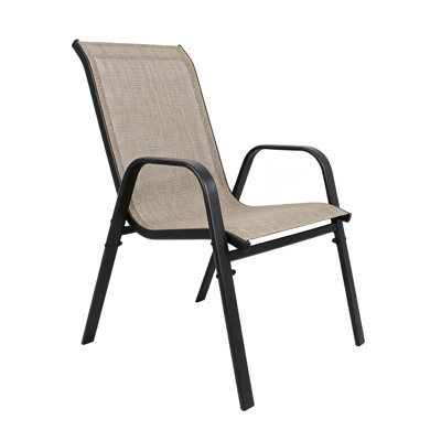 Chaises de patio extérieures en tissu Teslin, assise large, capacité de charge de 159 kg, structure métallique imperméable et antirouille, idéales pour terrasses, restaurants et salles de banquet.